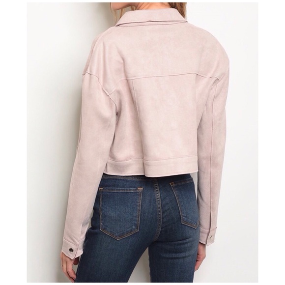 ❄️TAUPE SUEDE CROPPED JACKET - Picture 5 of 9